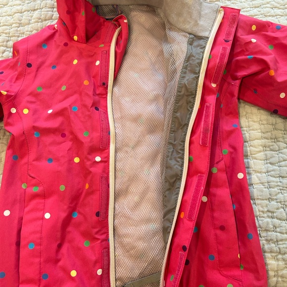 Northface Girls Pink Polka Dot Rain Jacket, XXS. - Picture 6 of 14